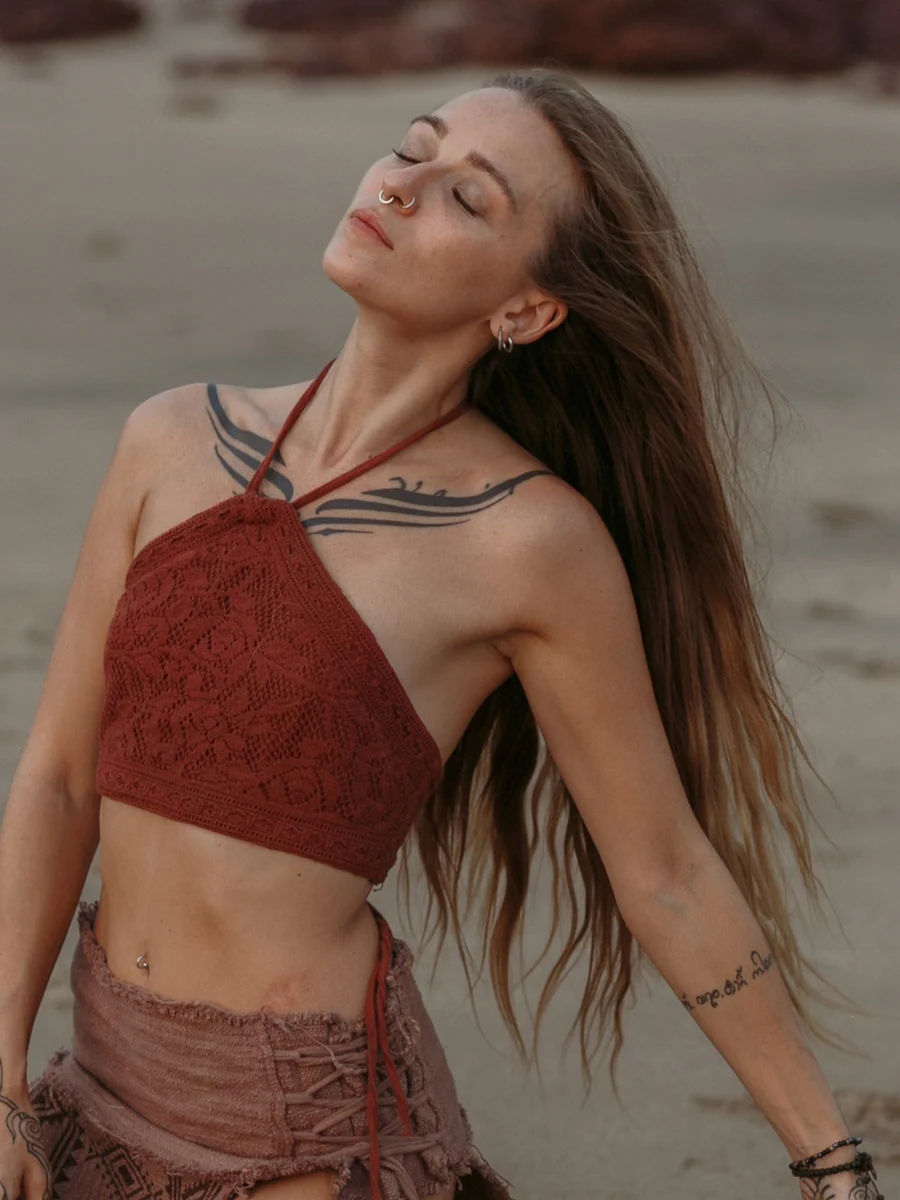 Mesh Lace Crop Top